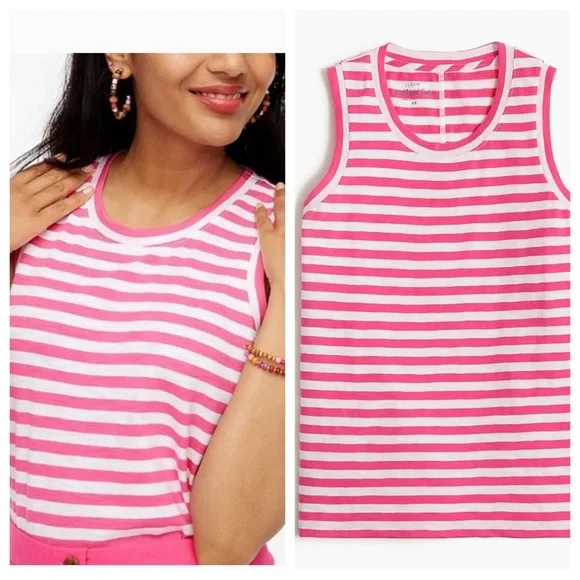 J. Crew Stripes Girlfriend Tank - Picture 2 of 7